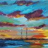 Sunrise over The Poolbeg Chimneys, Sandymount Dublin