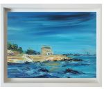 Artist's description: Blue skies over Summerseas - Swiming at Seapoint, Dublin is a painting of the famous Dublin swimming spot at Seapoint near Blackrock, Dublin, with it's views of Howth and Dun Laoghaire and the historic Martello tower this is a year round attraction.. Painted from sketches on a summer's afternoon, I used generous sweeps of Paint applied with a palette knife coupled with soft brush marks.. to create texture and atmosphere This painting is oil on board and than float mounted and framed as shown.. This painting comes with a signed certificate of Authenticity Carefully packed and couriered directly to you Materials used: oil Buy these two artworks together and save 10% + Buy both artworks together: €452.47 Saving of €50.28 Oil painting by Niki Purcell - Irish Landscape Painting: €250.00 Oil painting by Jackie Smith: €252.75 Blue skies over Summer seas - Swiming at Seapoint, Dublin